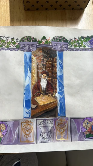 ציור על קלף למגילת אסתר